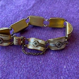 Inlaid brass bracelet